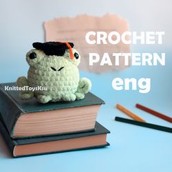 Graduation gift ideas frog crochet pattern, amigurumi leggy frog gift for graduate 2023