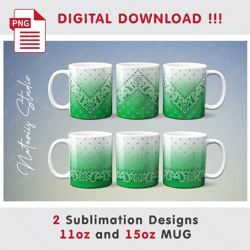2 Paisley Bandana Sublimation Designs - 11oz 15oz MUG - Digital Mug Wrap