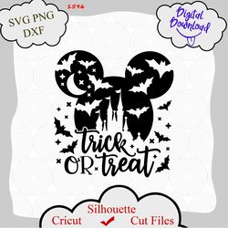 Trick or Treat Svg, Halloween Mouse Svg, mikey halloween svg, disney for halloween, Halloween Castle Svg, Cut files, png