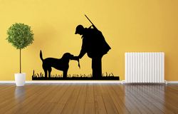 Hunter With A Dog, Wild Duck Hunter, Wildlife, Hunting, Fishing, Car Stickers Wall Sticker Vinyl Decal Mural Art Decor