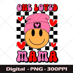 Retro One Love Mama PNG, Happy Mama Day, Cute Icon Mama PNG, Mama Sublimation Design, Graphic Design, Retro Design PNG