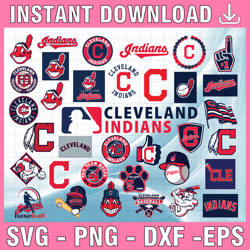 35 Files Cleveland Indians svg, Baseball Clipart, Cricut Cleveland svg, Indians svg, Cutting Files, MLB svg, Clipart, In