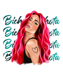 50 Karol G With Red Hair Svg, Bichota Svg, La Bichota Svg, Karol G Red Hair Design, Karol G Tattoo svg