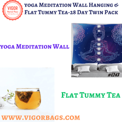 Yoga Meditation Wall Hanging & Flat Tummy Tea-28 Day Twin Pack(US Customers)