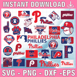 30 Files Philadelphia Phillies Svg, Baseball Clipart, Philadelphia Svg, Phillies svg, Cutting Files,MLB svg, Clipart, In