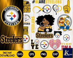 Bundle Pittsburgh Steelers, Pittsburgh Steelers Nfl,Bundle sport Digital Cut Files svg eps dxf png, for Cricut, file cut