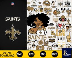 Bundle New Orleans Saints, New Orleans Saints Nfl, Bundle sport Digital Cut Files svg eps dxf png, for Cricut, file cut