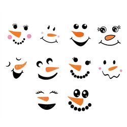 Snowman Face Svg, PNG, PDF, Snowman Face Png, Cute Snowman