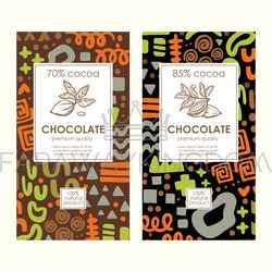 CHOCOLATE TAGS ON ABSTRACT PACK Vintage Template In Africana