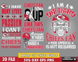 20 file Kansas City Chiefs bundle svg, Mega Kansas City Chiefs Nfl, for Cricut, Silhouette, digital, file cut