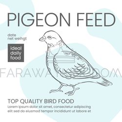 PIGEON FOOD Collage Sketched Bird Feed Packaging Vector