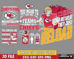 Mega Kansas City Chiefs Nfl, 20 file Kansas City Chiefs bundle svg, for Cricut, Silhouette, digital Download, file cut