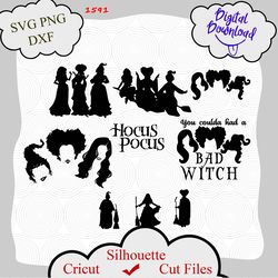 Hocus Pocus SVG, Sanderson Svg, Halloween Svg, Sanderson Sisters SVG, Monogram Clipart, Witch Hat SVG, Cricut, Silhouett