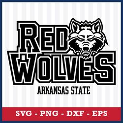 Logo Arkansas State Red Wolves 6 Svg, NCAA Svg, Sport Svg, Png Dxf Eps File