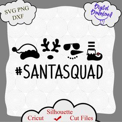 Santa Squad Svg, Christmas Svg, Kids Christmas Svg, Elf svg, Squad Svg, Santa Hat Svg, Reindeer Svg, Snowman Svg, png