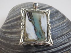 3377 - Abstract Framed Fused Glass Pendant