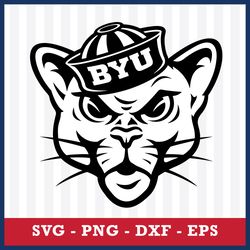 Logo Brigham Young Cougars 5 Svg, NCAA Svg, Sport Svg, Png Dxf Eps File