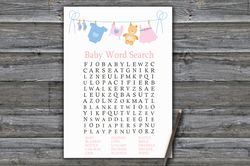 clothesline baby shower word search game card,clothesline baby shower games printable,fun baby shower activity-341
