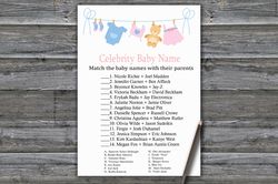 Clothesline Celebrity baby name game card,Clothesline Baby shower games printable,Fun Baby Shower Activity-341