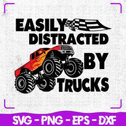 Easily Distracted by Trucks Svg, Monster Svg, Truck SVG, Cricut, Svg Files, svg, Digital Files Svg, Silhouette