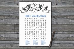 Bulldog Baby shower word search game card,Dog Baby shower games printable,Fun Baby Shower Activity,Instant Download-339