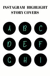 36  english alphabet and numbers instagram highlight covers. Blue letters social media icons. Instagram highlight