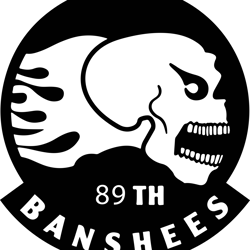 airforce_89th-Banshee Black white vector outline or line art file for cnc laser cutting, wood, metal engraving, Cricut f