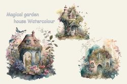 Magical garden house Watercolour, Fictional Characters Png