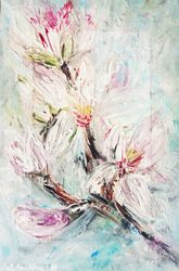 Magnolia oil painting Art PRINT - digital file that you will download