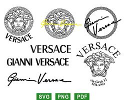 versace logo svg, versace medusa head logo svg, fashion brand svg png