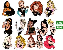 disney punk princess svg, disney punk princess castle svg png