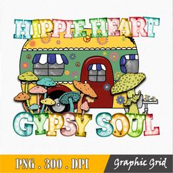 Hippie Heart Gyspy Soul Sublimation, sublimation design, hippie heart gypsy soul, vintage, retro