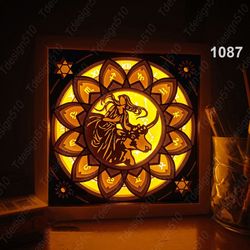 Zodiac Taurus Paper cut light box template, shadow box, 3D papercut lightbox svg file DIY, cutting cricut
