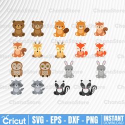 woodland baby animals png| forest animal png| woodland baby shower printable