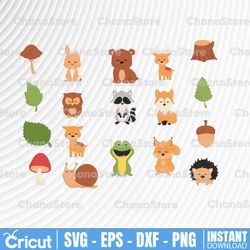 Woodland Animal png Bundle, Cute Baby Forest Animals Clip Art, Fox Deer Only PNG, Woodland Nursery, Baby Shower