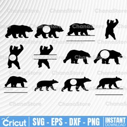 bear svg - animal svg - bear silhouette - svg cut files - bear bundle svg - bear clipart - bear cut file - bear vector
