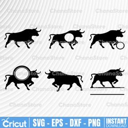 Bison Bull bundle svg, dxf, png, Bison Bull Monogram cricut, image file, digital