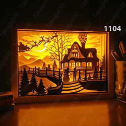 Christmas Eve Paper cut light box template, shadow box, 3D papercut lightbox svg file DIY, cutting cricut