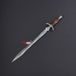 custom handmade damascus steel Viking swords with leather sheath wedding gift swords hand forged swords mk016n