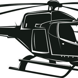Helicopter set vector silh Black white vector outline or line art file for cnc laser cutting, wood, metal engraving, Cri