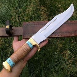 D2 Blade Mastery: Custom Handmade Crocodile Dundee Bowie Knife with D2 Tool Steel - Ideal Gift for Men by BM