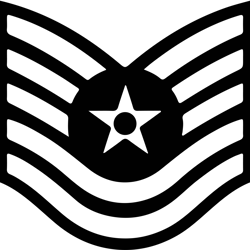 technical-sergeant_e- Black white vector outline or line art file for cnc laser cutting, wood, metal engraving, Cri