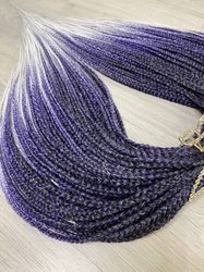 DE Lilac-violet  Double ended Ombre braids