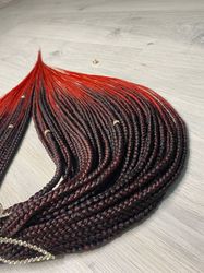 DE Red Double ended Ombre braids