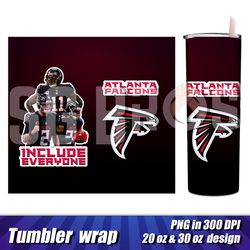 Atlanta Falcons tumbler 20 oz & 30 oz wrap, Falcons tumbler template, Falcons png tumbler personalized, Rise up art