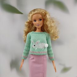 Barbie doll clothes bunny sweater