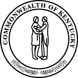COMMONWEALTH OF KENTUCKY  seal, state symbol Black white vector outline or line art file for cnc laser cuttin
