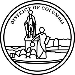 DISTRICT OF COLUMBIA seal, state symbol Black white vector outline or line art file for cnc laser cuttin