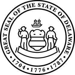 GREAT SEAL OF THE STATE OF DELAWARE Black white vector outline or line art file for cnc laser cuttin