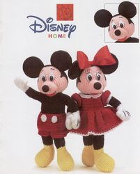 Mickey and Minnie Mouse Crochet pattern - Stuffed Toy Vintage pattern PDF Instant download
